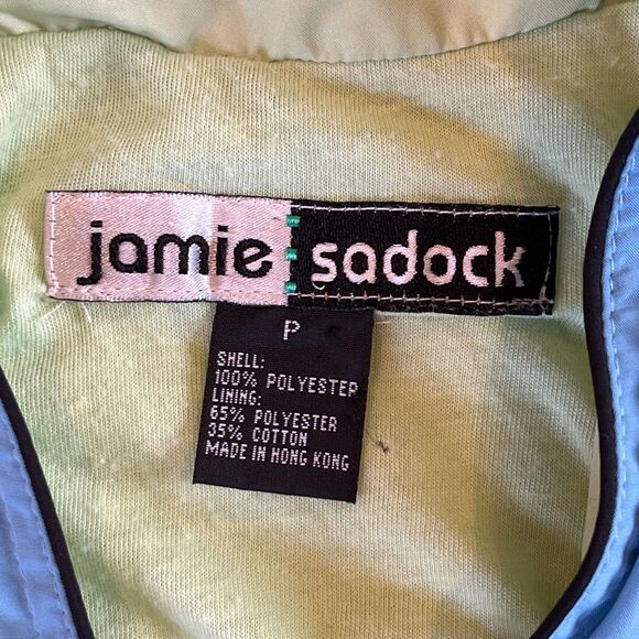 Jamie Sadock Golf Green Zip Front Jacket Petite Western Trim Multiple Pockets - Picture 4 of 9